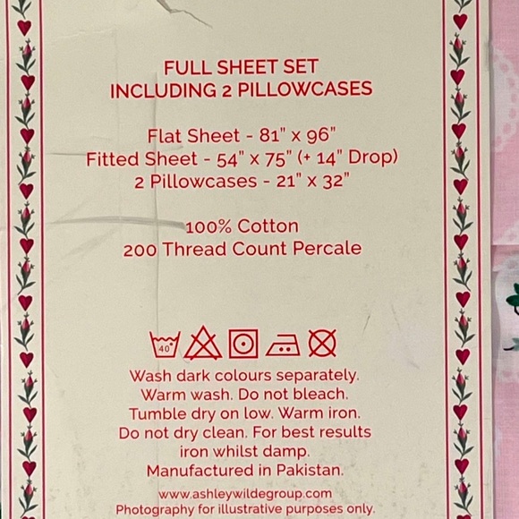 Cath Kidston "Full Sheet Set in Lace hearts on Pink" NWT - Picture 3 of 9